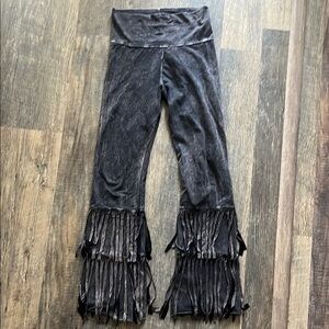 Stylish Black Fringe Boot Cut Pants
